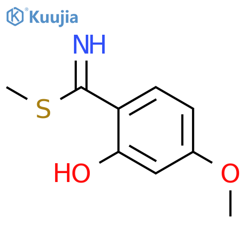 Benzenecarboximidothioic acid, 2-hydroxy-4-methoxy-, methyl ester structure