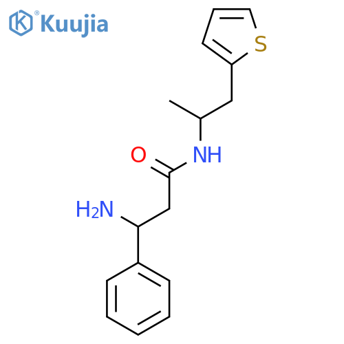 3-amino-3-phenyl-N-1-(thiophen-2-yl)propan-2-ylpropanamide structure