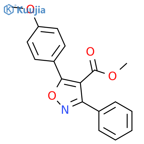 4-Isoxazolecarboxylicacid, 5-(4-methoxyphenyl)-3-phenyl-, methyl ester structure