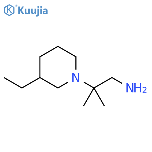 2-(3-ethylpiperidin-1-yl)-2-methylpropan-1-amine structure