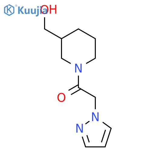 1-[3-(hydroxymethyl)piperidin-1-yl]-2-(1H-pyrazol-1-yl)ethan-1-one structure