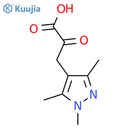 2-oxo-3-(trimethyl-1H-pyrazol-4-yl)propanoic acid structure