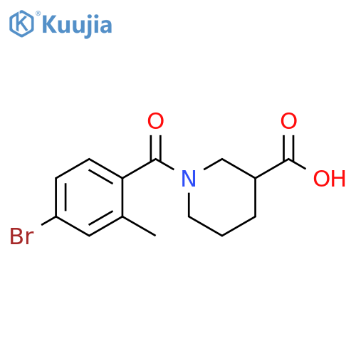 1-(4-bromo-2-methylbenzoyl)piperidine-3-carboxylic acid structure