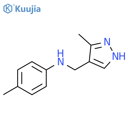4-methyl-N-(3-methyl-1H-pyrazol-4-yl)methylaniline structure