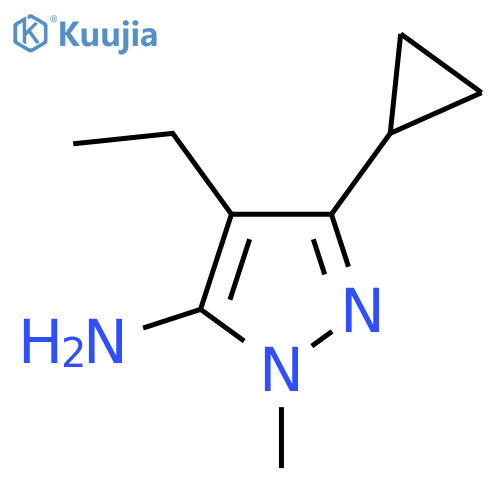 3-Cyclopropyl-4-ethyl-1-methyl-1h-pyrazol-5-amine structure