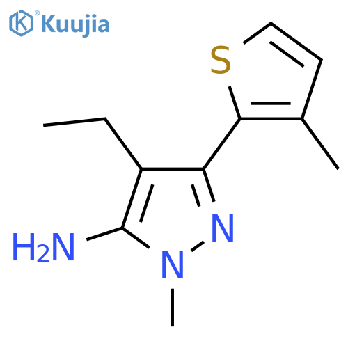 4-ethyl-1-methyl-3-(3-methylthiophen-2-yl)-1H-pyrazol-5-amine structure