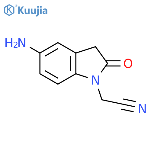 2-(5-amino-2-oxo-2,3-dihydro-1H-indol-1-yl)acetonitrile structure