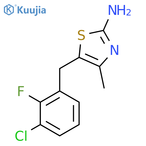 5-(3-chloro-2-fluorophenyl)methyl-4-methyl-1,3-thiazol-2-amine structure