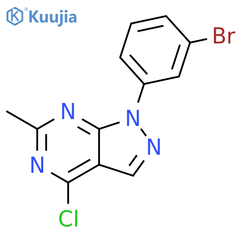1-(3-bromophenyl)-4-chloro-6-methyl-1H-pyrazolo[3,4-d]pyrimidine structure