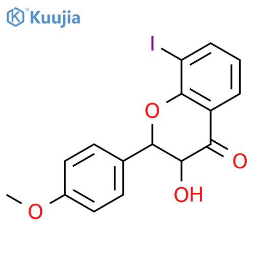 4H-1-Benzopyran-4-one,2,3-dihydro-3-hydroxy-8-iodo-2-(4-methoxyphenyl)- structure