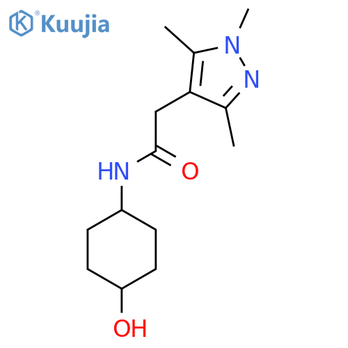N-(4-hydroxycyclohexyl)-2-(1,3,5-trimethyl-1H-pyrazol-4-yl)acetamide structure