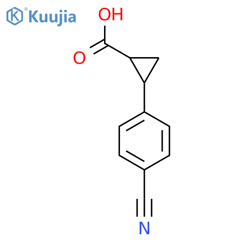 2-(4-cyanophenyl)cyclopropanecarboxylic acid structure