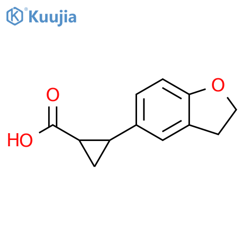 2-(2,3-dihydro-1-benzofuran-5-yl)cyclopropane-1-carboxylic acid structure