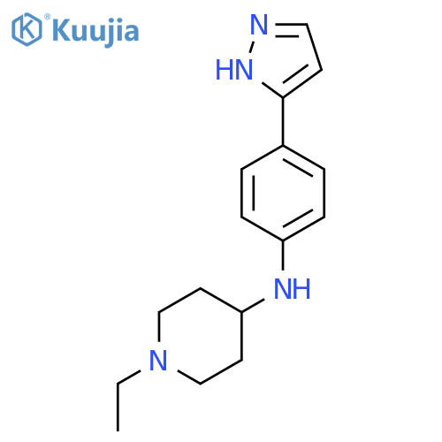 1-Ethyl-N-4-(1H-pyrazol-3-yl)phenylpiperidin-4-amine structure