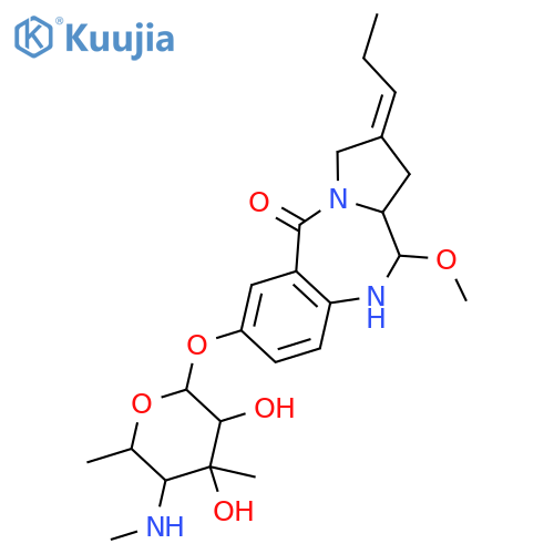 5H-Pyrrolo[2,1-c][1,4]benzodiazepin-5-one,7-[[4,6-dideoxy-3-C-methyl-4-(methylamino)-a-L-mannopyranosyl]oxy]-1,2,3,10,11,11a-hexahydro-11-methoxy-2-propylidene-(9CI) structure