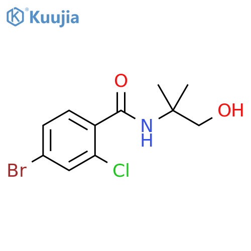 4-bromo-2-chloro-N-(1-hydroxy-2-methylpropan-2-yl)benzamide structure