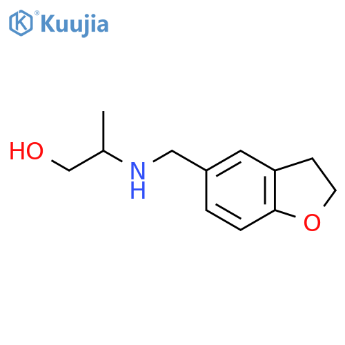 2-[(2,3-Dihydro-1-benzofuran-5-ylmethyl)amino]propan-1-ol structure