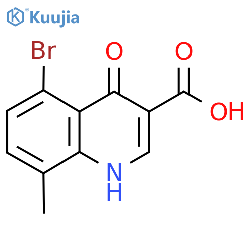 5-bromo-8-methyl-4-oxo-1H-quinoline-3-carboxylic acid structure