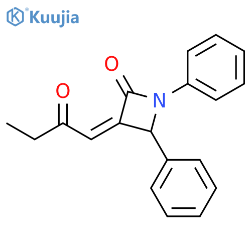 2-Azetidinone, 3-(2-oxobutylidene)-1,4-diphenyl-, (E)- structure