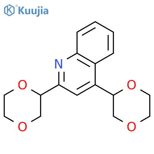 Quinoline, 2,4-bis(1,4-dioxan-2-yl)- structure