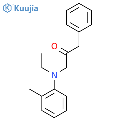 1-Ethyl(2-methylphenyl)amino-3-phenylpropan-2-one structure