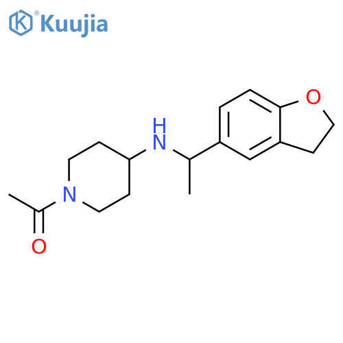 Ethanone, 1-[4-[[1-(2,3-dihydro-5-benzofuranyl)ethyl]amino]-1-piperidinyl]- structure