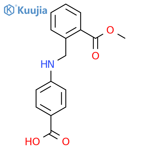 4-({2-(methoxycarbonyl)phenylmethyl}amino)benzoic acid structure