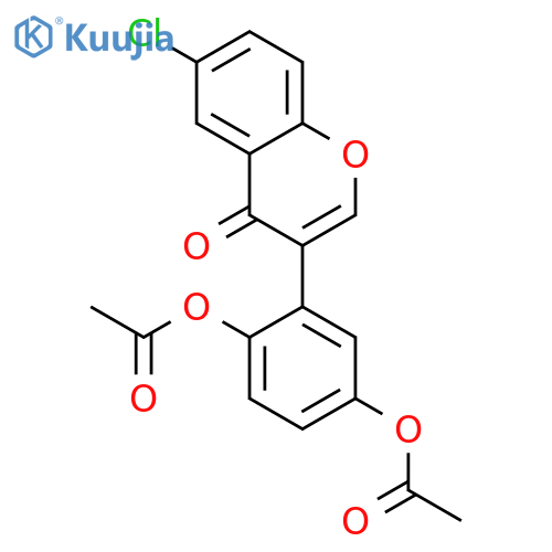 4H-1-Benzopyran-4-one, 3-[2,5-bis(acetyloxy)phenyl]-6-chloro- structure