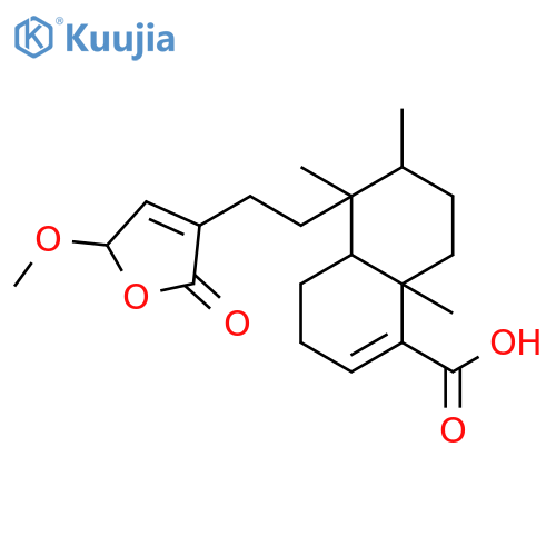 1-Naphthalenecarboxylic acid, 5-[2-(2,5-dihydro-5-methoxy-2-oxo-3-furanyl)ethyl]-3,4,4a,5,6,7,8,8a-octahydro-5,6,8a-trimethyl-, (4aR,5S,6R,8aR)- structure