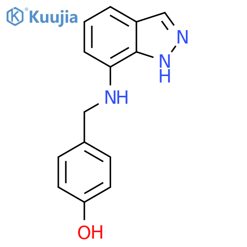 4-{[(2H-indazol-7-yl)amino]methyl}phenol structure