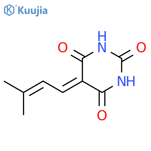 2,4,6(1H,3H,5H)-Pyrimidinetrione, 5-(3-methyl-2-butenylidene)- structure