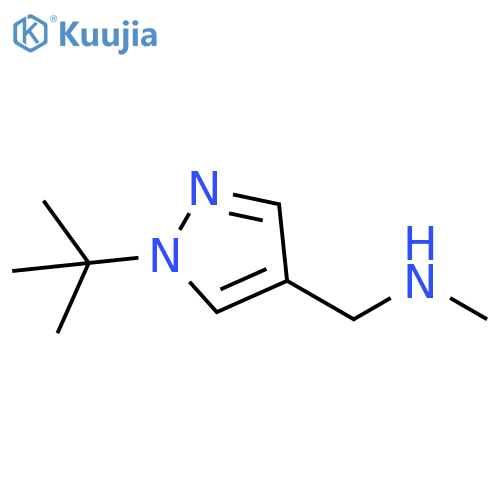 1H-Pyrazole-4-methanamine, 1-(1,1-dimethylethyl)-N-methyl- structure