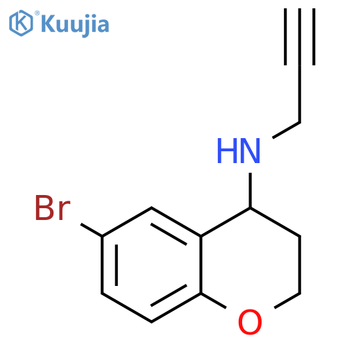 6-bromo-N-(prop-2-yn-1-yl)-3,4-dihydro-2H-1-benzopyran-4-amine structure