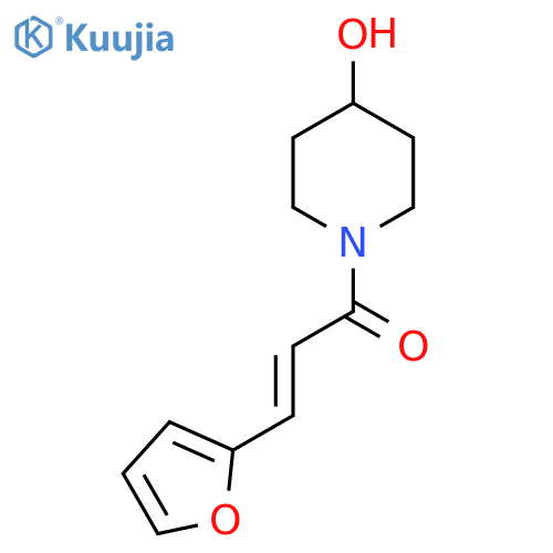 (2E)-3-(furan-2-yl)-1-(4-hydroxypiperidin-1-yl)prop-2-en-1-one structure