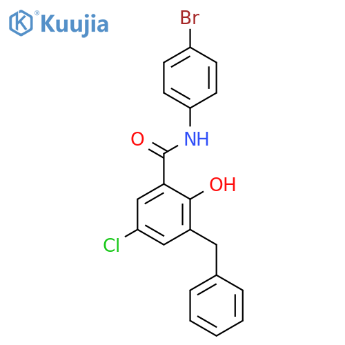 Benzamide, N-(4-bromophenyl)-5-chloro-2-hydroxy-3-(phenylmethyl)- structure