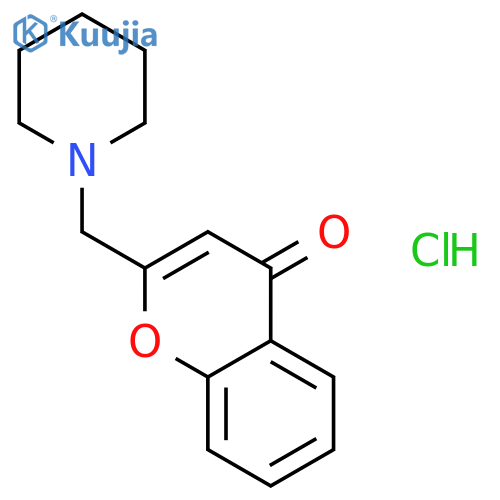 4H-1-Benzopyran-4-one, 2-(1-piperidinylmethyl)-, hydrochloride structure