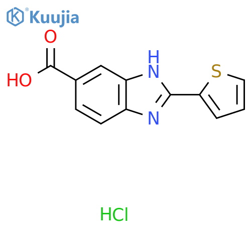 2-(Thiophen-2-yl)-1H-benzo[d]imidazole-5-carboxylic acid hydrochloride structure