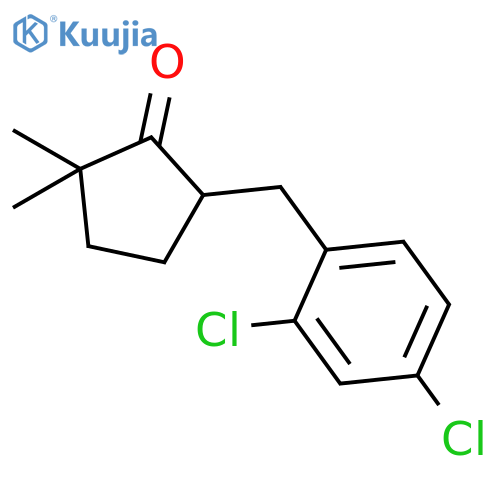 Cyclopentanone, 5-[(2,4-dichlorophenyl)methyl]-2,2-dimethyl- structure