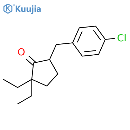 Cyclopentanone, 5-[(4-chlorophenyl)methyl]-2,2-diethyl- structure