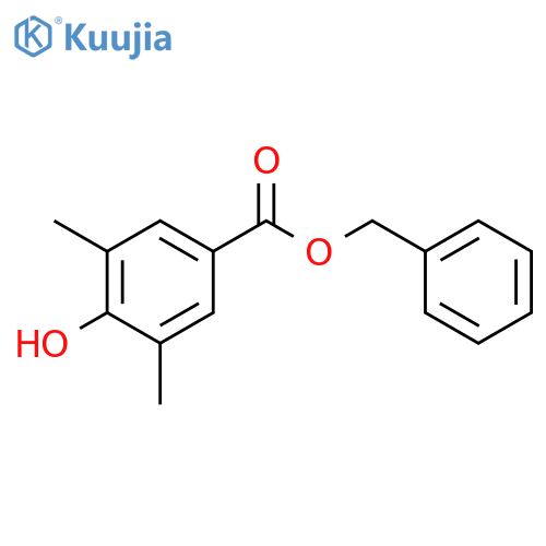 Benzoic acid, 4-hydroxy-3,5-dimethyl-, phenylmethyl ester structure