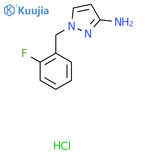 1-[(2-Fluorophenyl)methyl]pyrazol-3-amine;hydrochloride structure