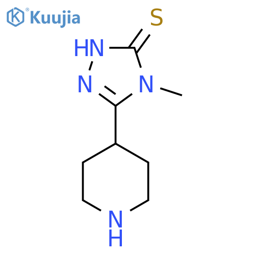 4-methyl-5-(piperidin-4-yl)-4H-1,2,4-triazole-3-thiol structure