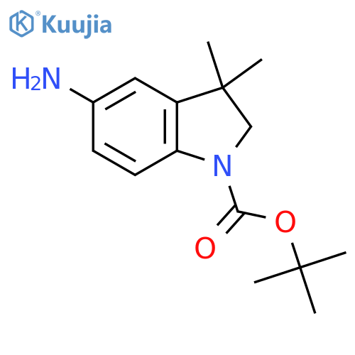tert-butyl 5-amino-3,3-dimethyl-2,3-dihydro-1H-indole-1-carboxylate structure