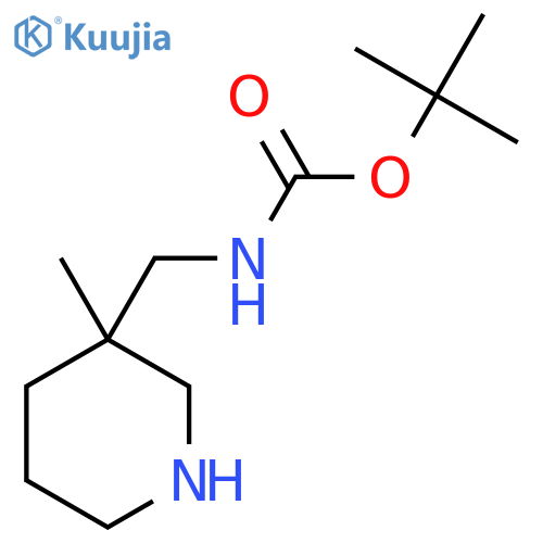 tert-butyl N-[(3-methylpiperidin-3-yl)methyl]carbamate structure