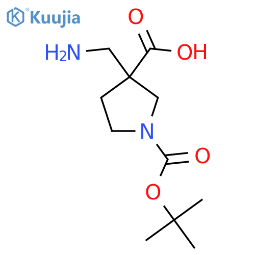 3-(Aminomethyl)-1-[(tert-butoxy)carbonyl]pyrrolidine-3-carboxylic acid structure