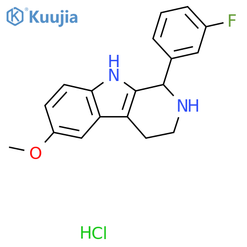1-(3-Fluorophenyl)-6-methoxy-2,3,4,9-tetrahydro-1H-pyrido[3,4-b]indole;hydrochloride structure