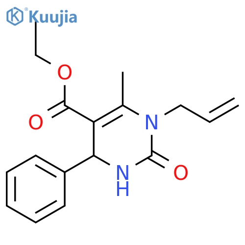 ethyl 6-methyl-2-oxo-4-phenyl-1-(prop-2-en-1-yl)-1,2,3,4-tetrahydropyrimidine-5-carboxylate structure