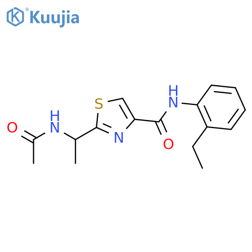 (R)-N-(2-phenethyl)-2-(1-acetamidoethyl)thiazole-4-carboxamide structure
