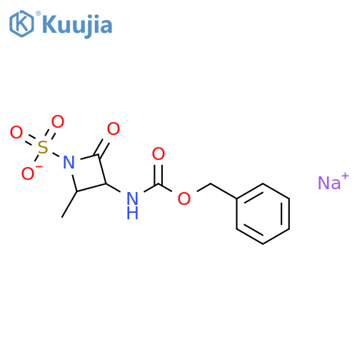 sodium (2S,3S)-3-(benzyloxycarbonylamino)-2-methyl-4-oxo-azetidine-1-sulfonate structure