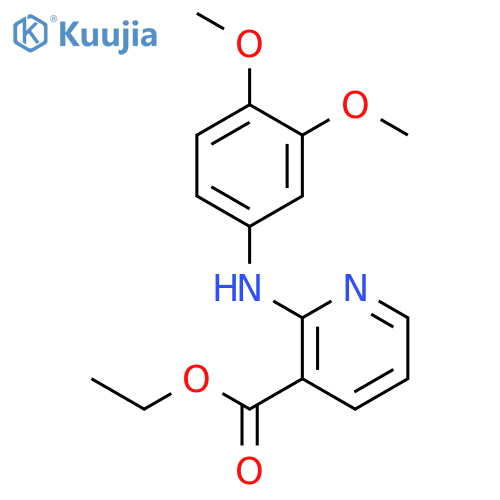 3-Pyridinecarboxylic acid, 2-[(3,4-dimethoxyphenyl)amino]-, ethyl ester structure